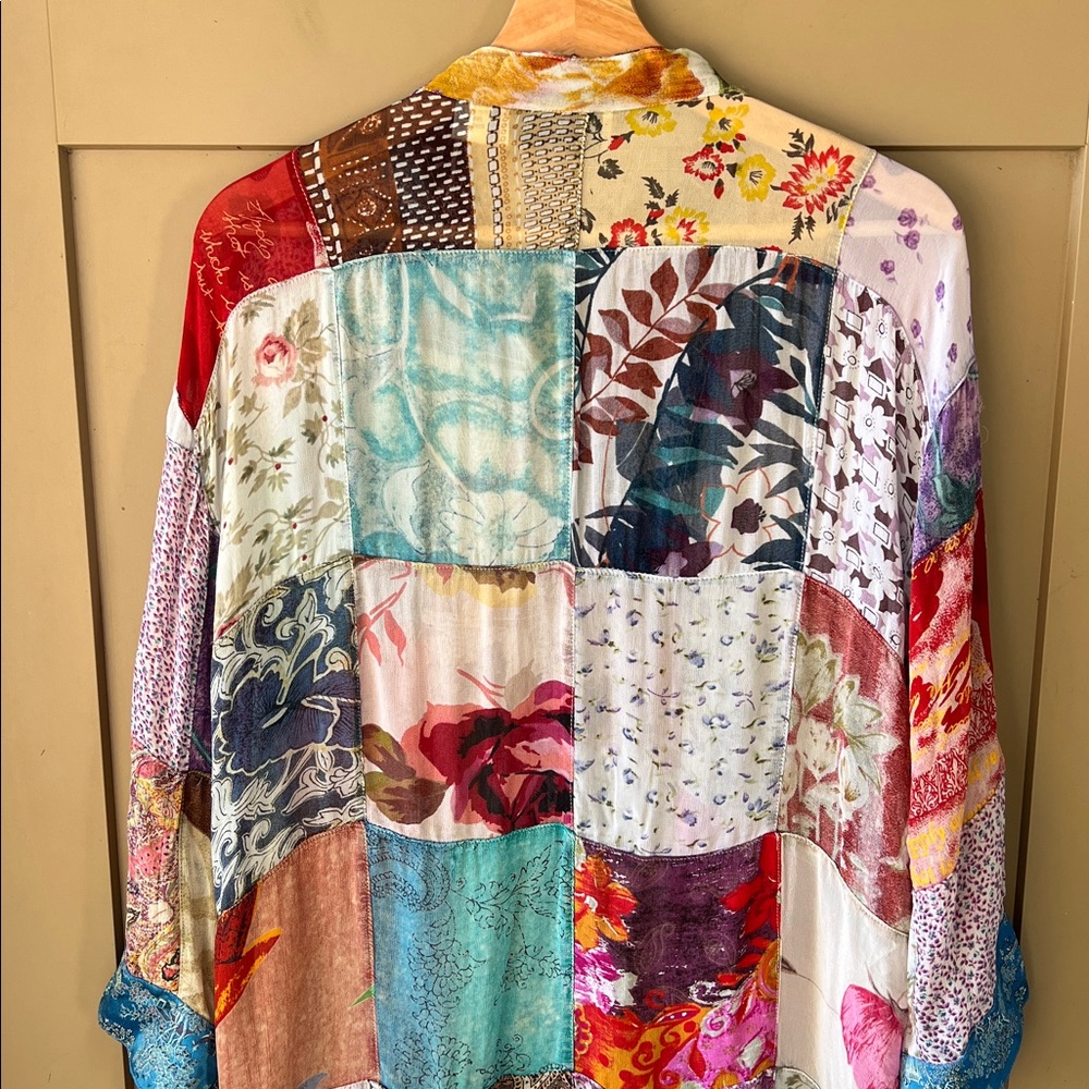 Vintage Sacred Threads M Patchwork Mixed Media Bo… - image 8